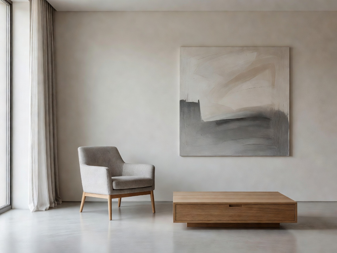 A sophisticated and minimal residential interior showcasing aesthetic focus